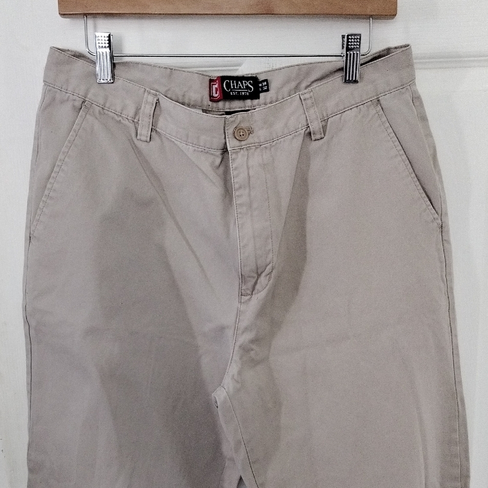 Chaps Khaki Cotton Trousers - Picture 3 of 6